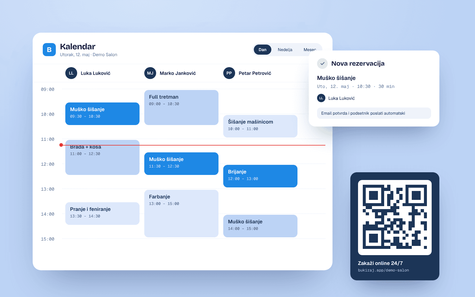 Bukiraj booking calendar
