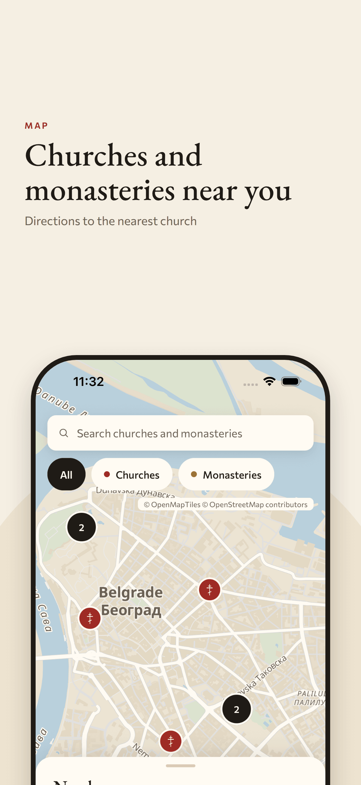 Kellion map of churches and monasteries